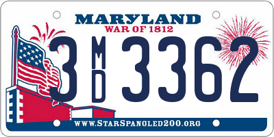 MD license plate 3MD3362