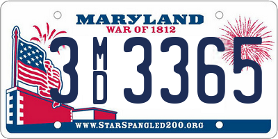 MD license plate 3MD3365