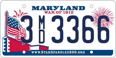 MD license plate 3MD3366