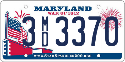 MD license plate 3MD3370