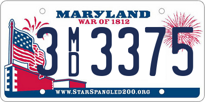 MD license plate 3MD3375