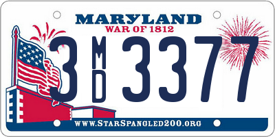 MD license plate 3MD3377