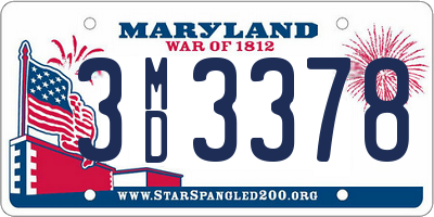 MD license plate 3MD3378