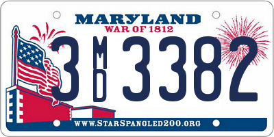 MD license plate 3MD3382