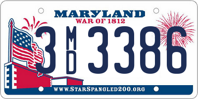 MD license plate 3MD3386