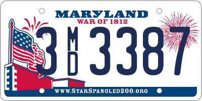 MD license plate 3MD3387