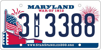 MD license plate 3MD3388