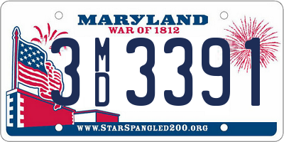 MD license plate 3MD3391