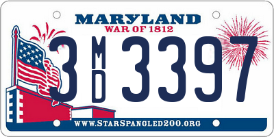 MD license plate 3MD3397