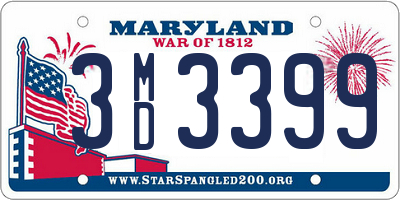 MD license plate 3MD3399