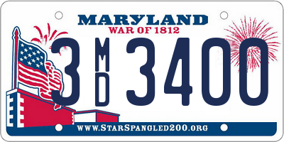 MD license plate 3MD3400