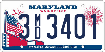 MD license plate 3MD3401