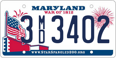 MD license plate 3MD3402