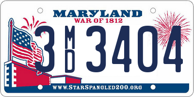 MD license plate 3MD3404