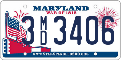 MD license plate 3MD3406