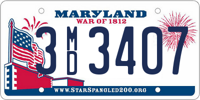 MD license plate 3MD3407