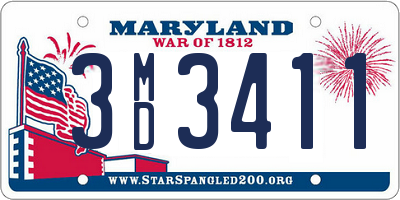MD license plate 3MD3411