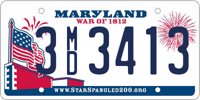 MD license plate 3MD3413