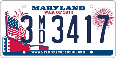 MD license plate 3MD3417