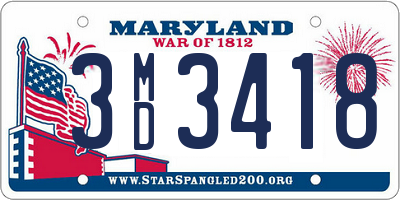 MD license plate 3MD3418