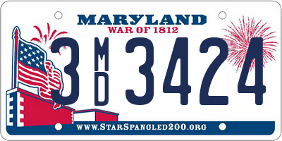 MD license plate 3MD3424