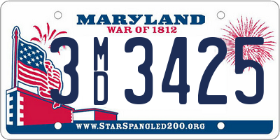 MD license plate 3MD3425