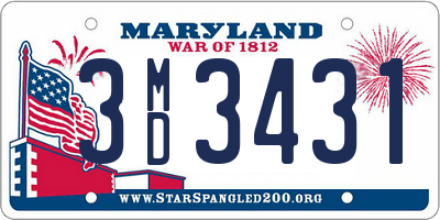 MD license plate 3MD3431