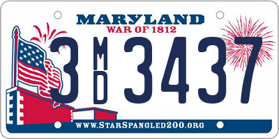 MD license plate 3MD3437