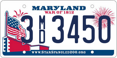 MD license plate 3MD3450