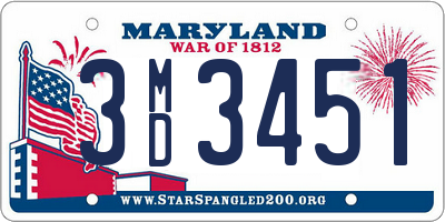 MD license plate 3MD3451