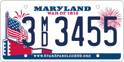 MD license plate 3MD3455