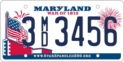 MD license plate 3MD3456