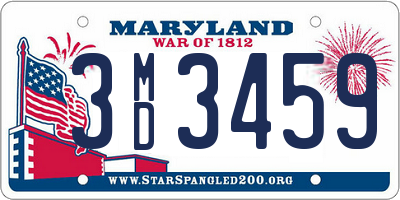 MD license plate 3MD3459