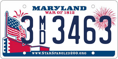 MD license plate 3MD3463