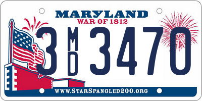 MD license plate 3MD3470