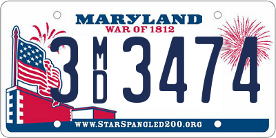 MD license plate 3MD3474