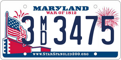 MD license plate 3MD3475