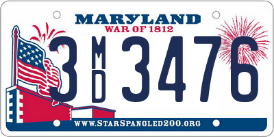 MD license plate 3MD3476