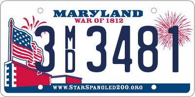 MD license plate 3MD3481