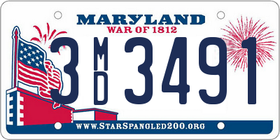 MD license plate 3MD3491