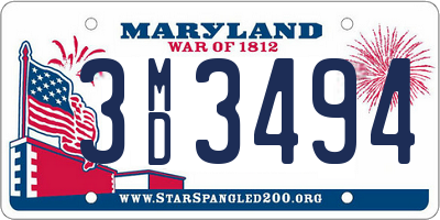 MD license plate 3MD3494