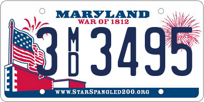 MD license plate 3MD3495