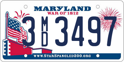 MD license plate 3MD3497