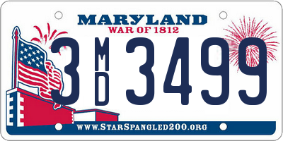 MD license plate 3MD3499