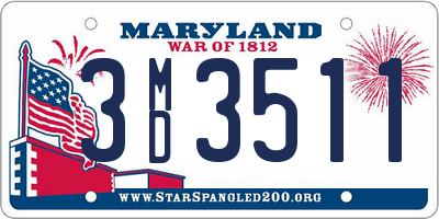 MD license plate 3MD3511