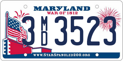 MD license plate 3MD3523