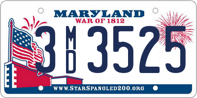 MD license plate 3MD3525