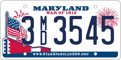 MD license plate 3MD3545