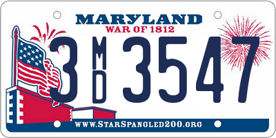 MD license plate 3MD3547