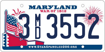 MD license plate 3MD3552